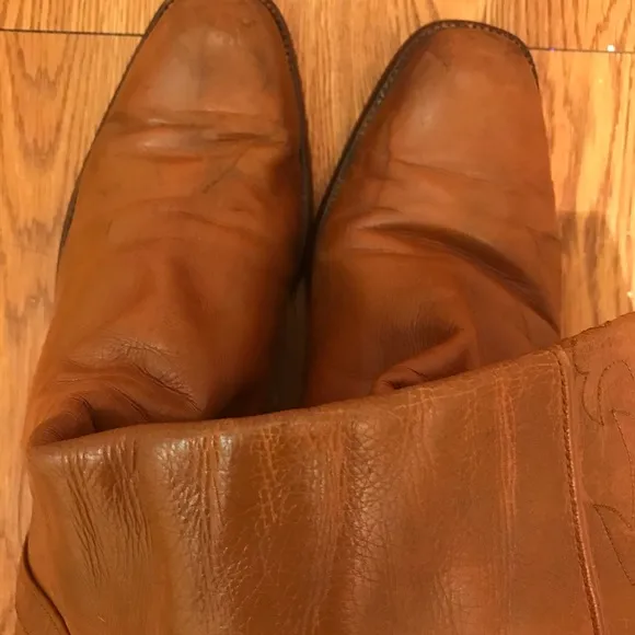 Luchese cowboy boots / women’s caramel/ brown colored leather / Custom m…