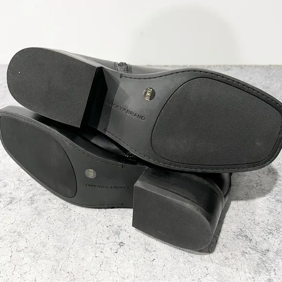 Lucky Brand LK Kamany Booties Boots Black Leather Horseshoe Size 7.5