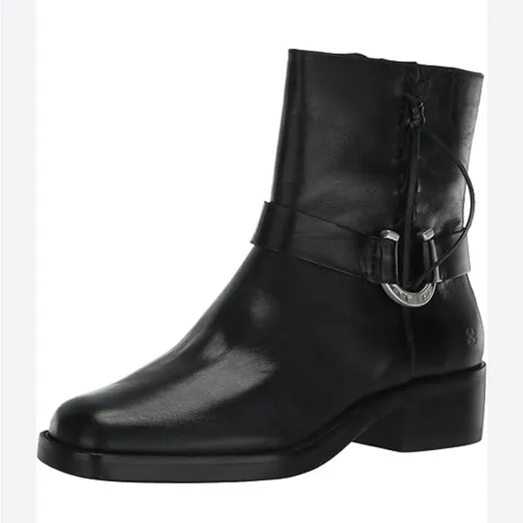 Lucky Brand LK Kamany Booties Boots Black Leather Horseshoe Size 7.5