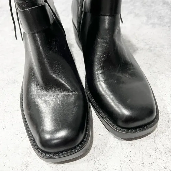 Lucky Brand LK Kamany Booties Boots Black Leather Horseshoe Size 7.5
