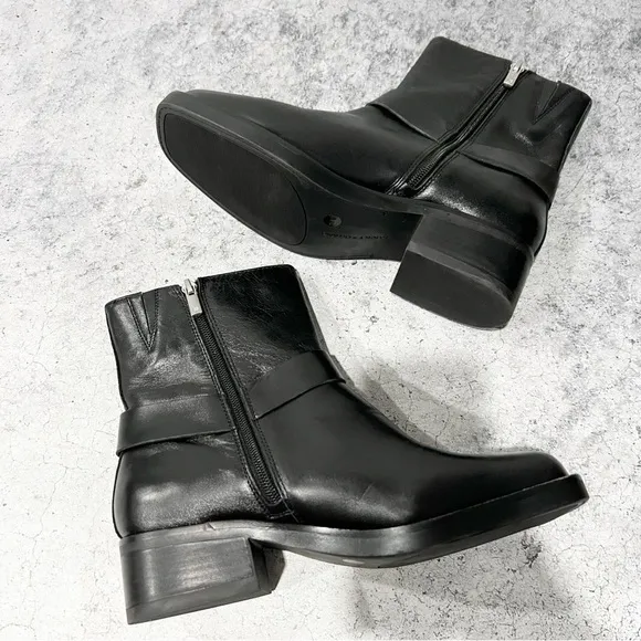Lucky Brand LK Kamany Booties Boots Black Leather Horseshoe Size 7.5