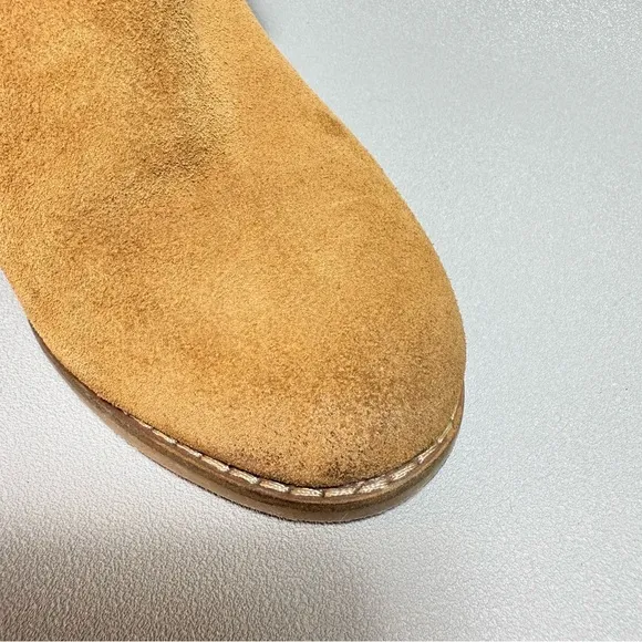 Lucky Brand Tan Fringe Suede Wedge Heeled Ankle Boots