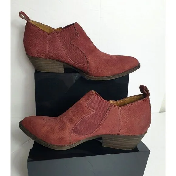 Lucky Brand Women's Ankle Boots 7 Joelle Leather Suede Western Sz 7 NWOT