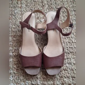 Lucky brand zashti leather wedge sandals sz 9.5 boho chic western trabel Cruise