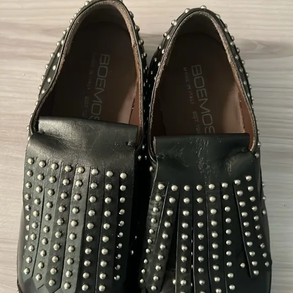 Made in Italy Leather Studded Dress Shoes