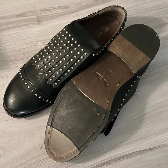Made in Italy Leather Studded Dress Shoes