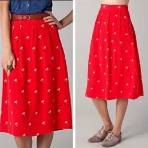 Madewell Broadway &amp; Broome Ellsworth 100% Silk Rosebud Floral Print Midi Skirt 2