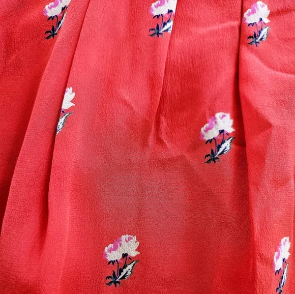 Madewell Broadway &amp; Broome Ellsworth 100% Silk Rosebud Floral Print Midi Skirt 2