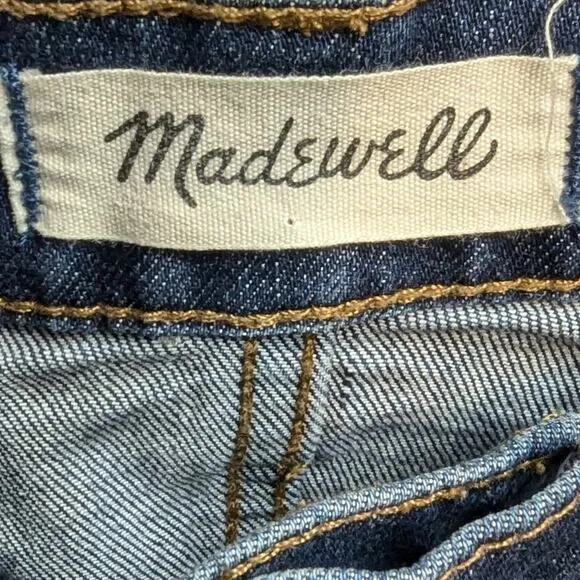 Madewell Cruiser Straight Cropped Ankle High Rise Jean Dark Wash Denim Size 27
