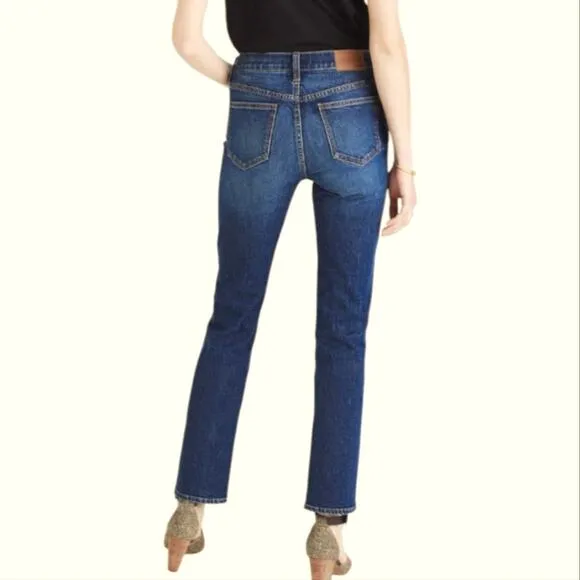 Madewell Cruiser Straight Cropped Ankle High Rise Jean Dark Wash Denim Size 27