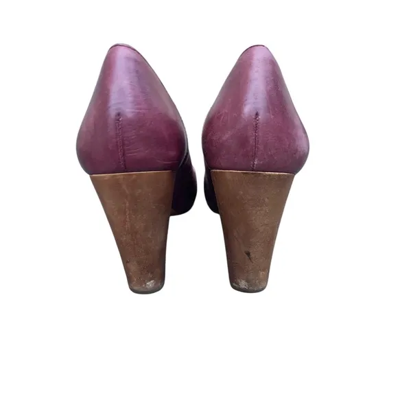 Madewell Maroon Heels Chunky Block