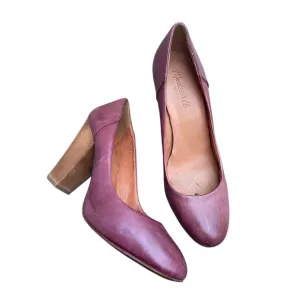 Madewell Maroon Heels Chunky Block