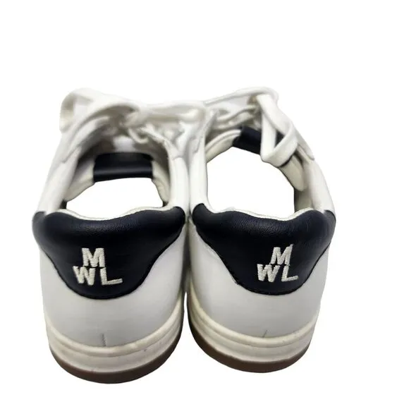 Madewell MWL Court Sneakers in White and Black Leather Women's Size‎ 8.5 Shoes