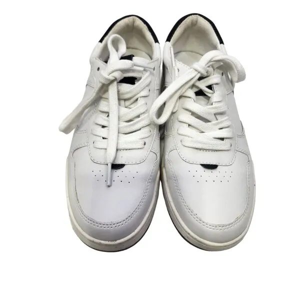 Madewell MWL Court Sneakers in White and Black Leather Women's Size‎ 8.5 Shoes