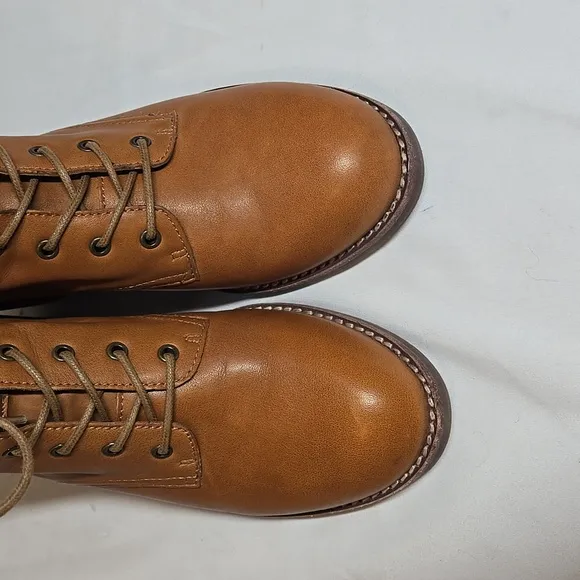 Madewell Patti Lace-up Boots English Saddle Womens Size 6