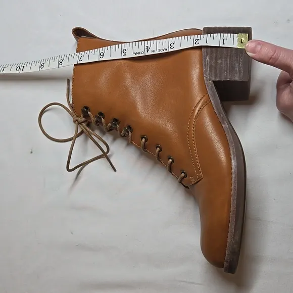 Madewell Patti Lace-up Boots English Saddle Womens Size 6