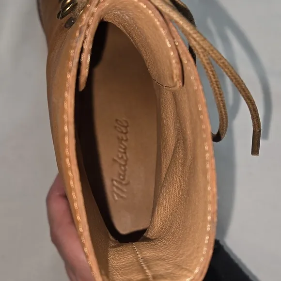 Madewell Patti Lace-up Boots English Saddle Womens Size 6