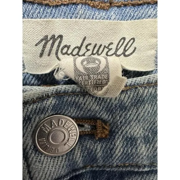 Madewell Perfect Vintage High Waisted Distressed Jeans Size 28 Light Wash 90s