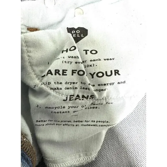 Madewell Perfect Vintage High Waisted Distressed Jeans Size 28 Light Wash 90s