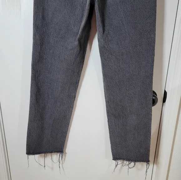 Madewell The Perfect Vintage Straight Distressed Jeans with Fringed Hem 24