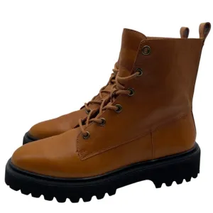 Madewell Womens Shoes Rayna Lace Up Boot Sz 11 Brown Leather Mid-Calf Casual Lug