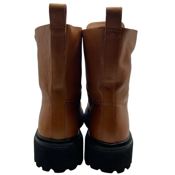 Madewell Womens Shoes Rayna Lace Up Boot Sz 11 Brown Leather Mid-Calf Casual Lug