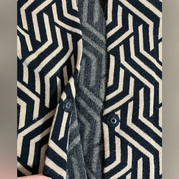Maeve Anthropologie Kalinda Geometric Jacket black and beige size small