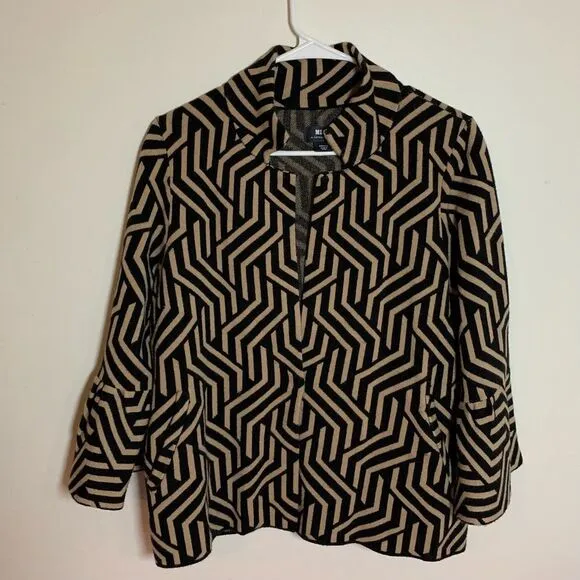Maeve Anthropologie Kalinda Geometric Jacket black and beige size small