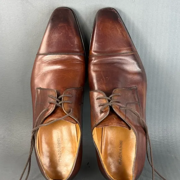 Magnanni brown leather cap-toe Oxford dress shoes men’s size 11