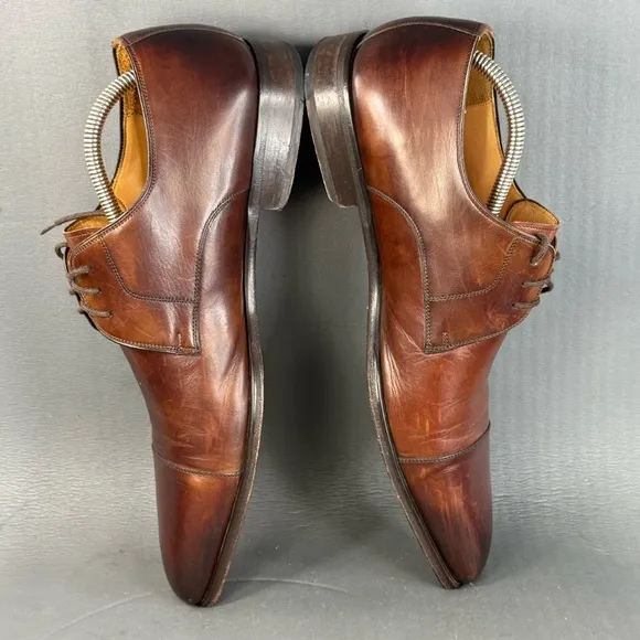 Magnanni brown leather cap-toe Oxford dress shoes men’s size 11
