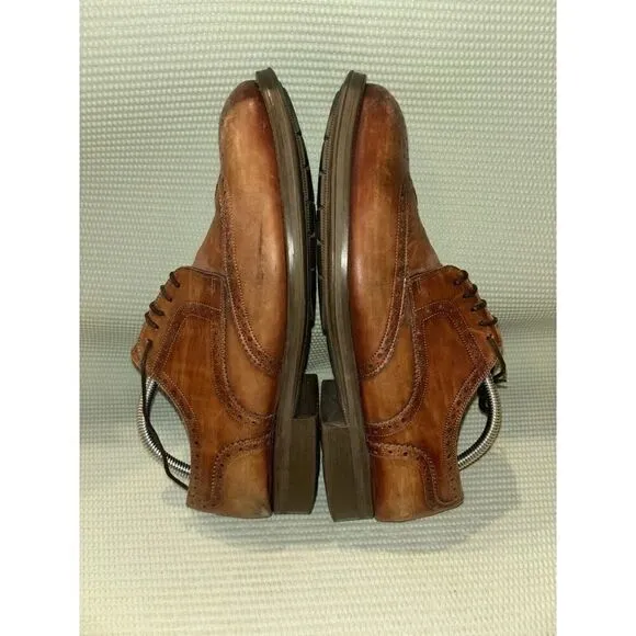 Magnanni Brown Leather Wingtip Oxfords Men's Size 10M Dress Shoes 18798