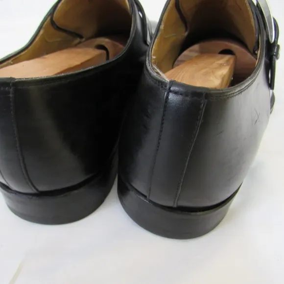 MAGNANNI MARCO Black Leather Single Monk Strap Shoes