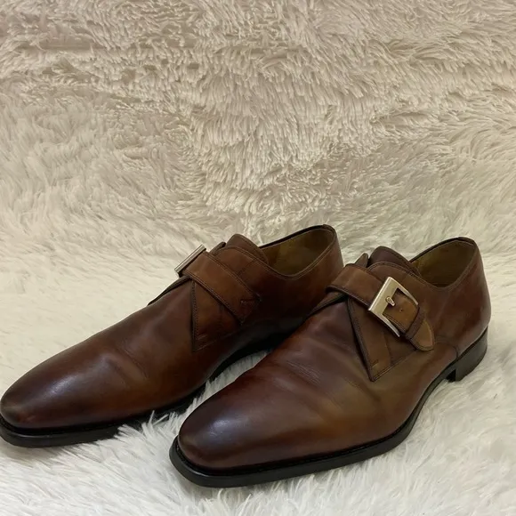 Magnanni Men’s Brown,Dress Shoes ,With Buckle At The Front. Size-…