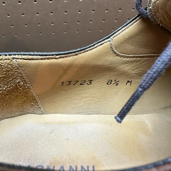 Magnanni Men's Derby Brown Leather Square Toe‎ Lace Up Dress Shoes. Sz 8.5