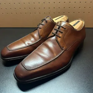 Magnanni Men's Derby Brown Leather Square Toe‎ Lace Up Dress Shoes. Sz 8.5