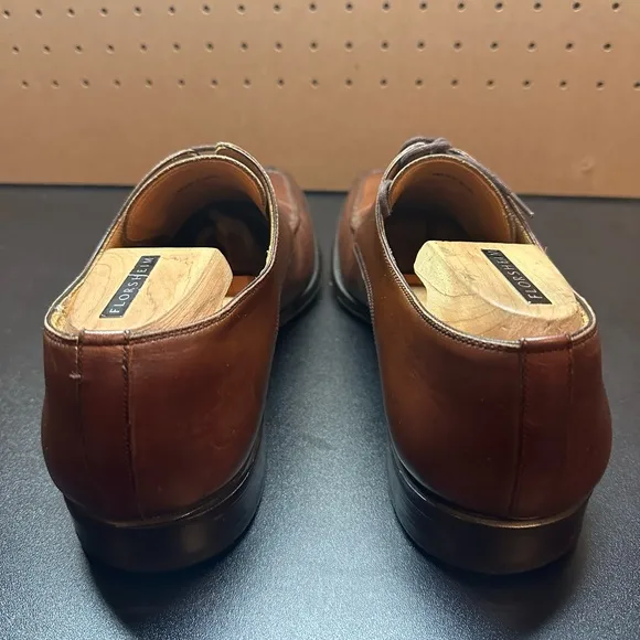 Magnanni Men's Derby Brown Leather Square Toe‎ Lace Up Dress Shoes. Sz 8.5