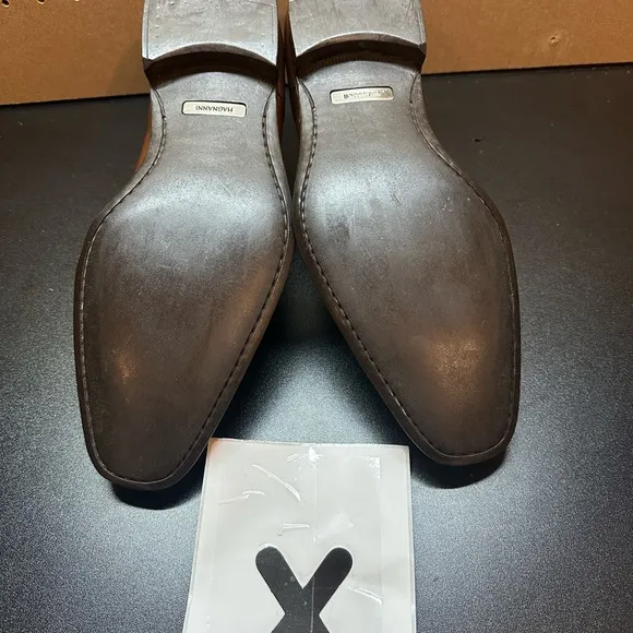 Magnanni Men's Derby Brown Leather Square Toe‎ Lace Up Dress Shoes. Sz 8.5