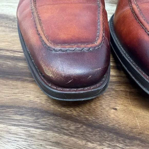 Magnanni Shoes Miro Double Monk Strap Men’s 12 Leather Cognac Loafer Dress Shoes