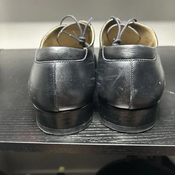 Magnanni Flex Mens Size 12 Black Leather Dress Shoes Cap Toe