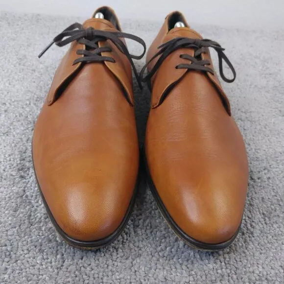 Maison Forte Mens Size 10.5 Dress Shoes Brown Leather Oxford Lace Up