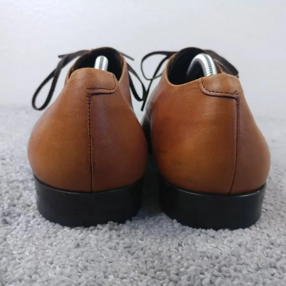 Maison Forte Mens Size 10.5 Dress Shoes Brown Leather Oxford Lace Up