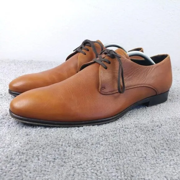 Maison Forte Mens Size 10.5 Dress Shoes Brown Leather Oxford Lace Up
