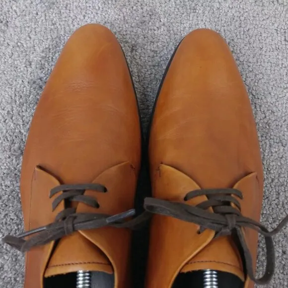 Maison Forte Mens Size 10.5 Dress Shoes Brown Leather Oxford Lace Up