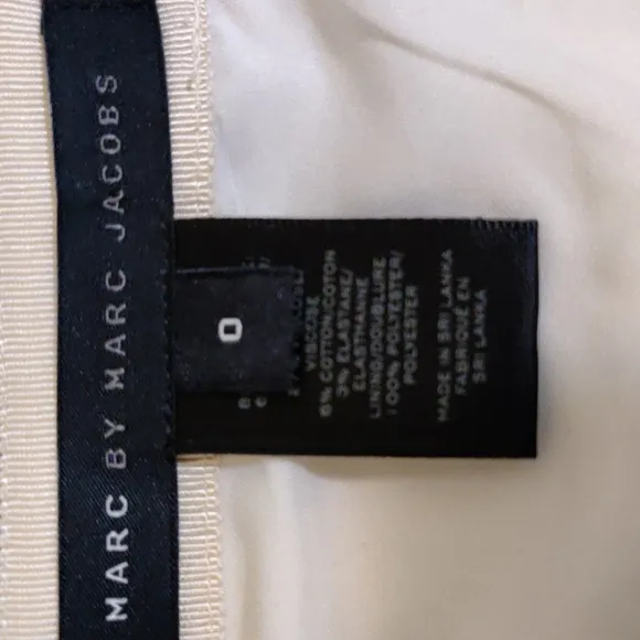 Marc by Marc Jacobs Eva Antique White Mini Skirt, Size 0