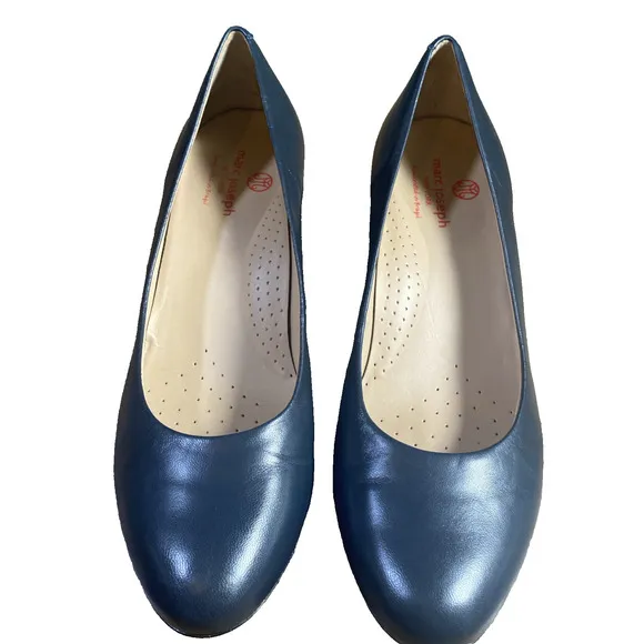 MARC JOSEPH NEW YORK Broad Street Navy Napa Leather Pump Made in Brazil RT155 10