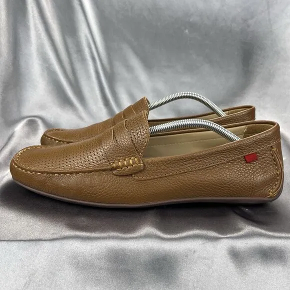 Marc Joseph NY Union Street Loafers Men's 12 Cognac Leather Brazil Driving Shoes