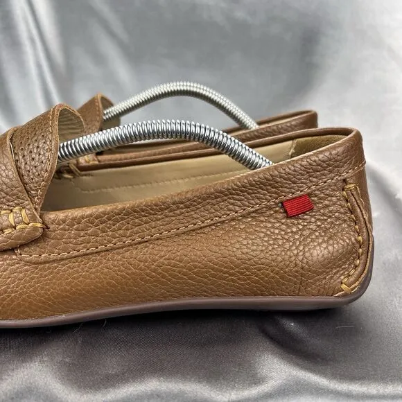 Marc Joseph NY Union Street Loafers Men's 12 Cognac Leather Brazil Driving Shoes