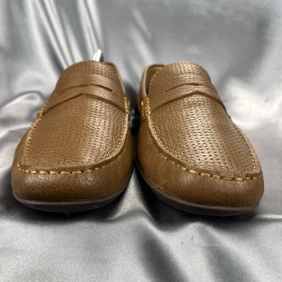 Marc Joseph NY Union Street Loafers Men's 12 Cognac Leather Brazil Driving Shoes