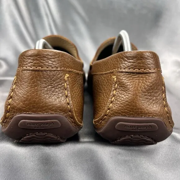 Marc Joseph NY Union Street Loafers Men's 12 Cognac Leather Brazil Driving Shoes