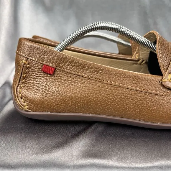 Marc Joseph NY Union Street Loafers Men's 12 Cognac Leather Brazil Driving Shoes